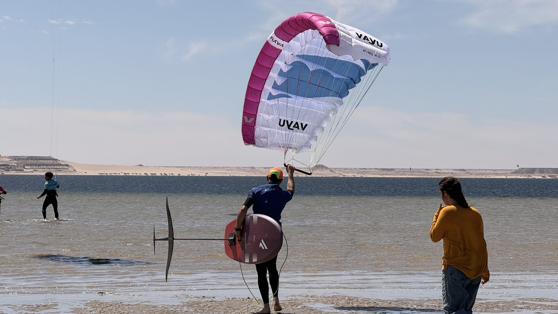 Wide view of Dakhla beach and ocean